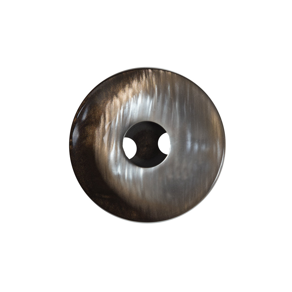 Italian Black and Copper Iridescent 2-Hole Button - 36L/23mm Italian Black and Copper Iridescent 2-Hole Button - 36L/23mm