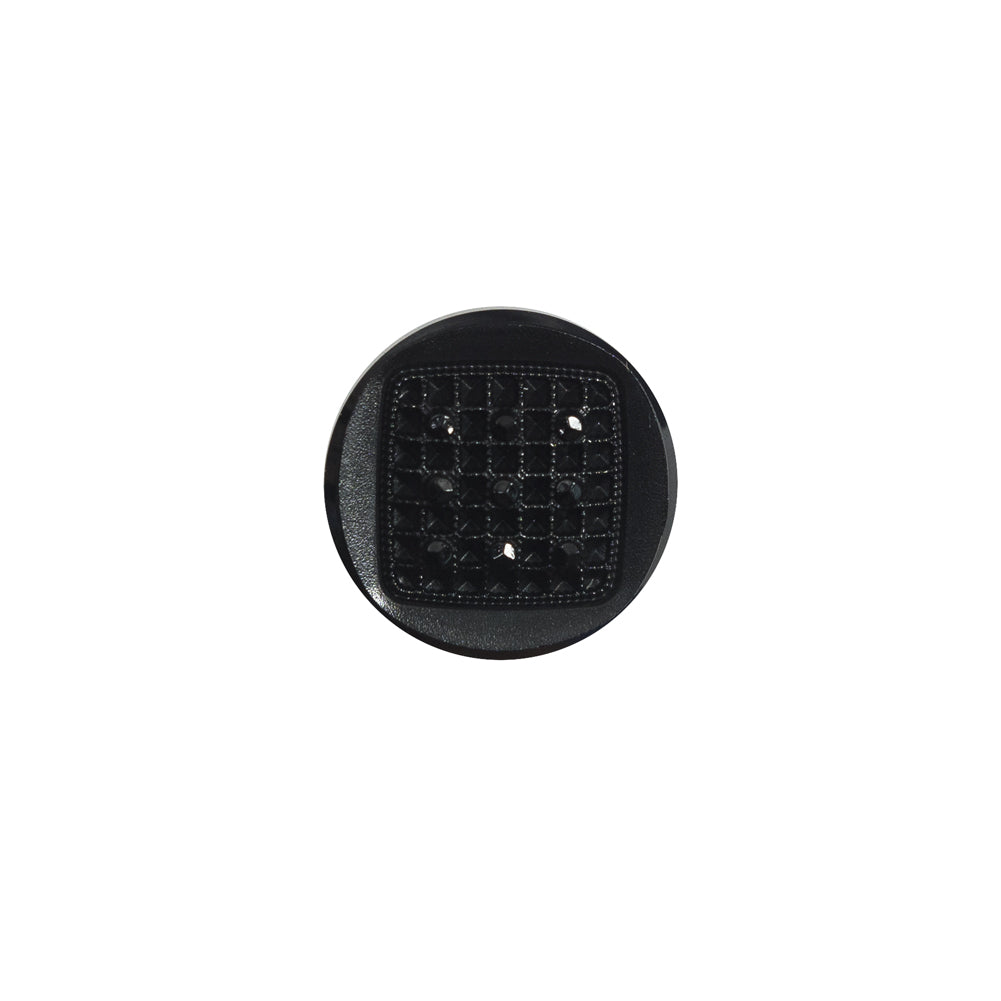 Italian Black Shank Back Plastic Button - 24L/15mm Italian Black Shank Back Plastic Button - 24L/15mm