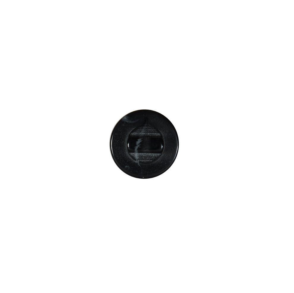 Italian Black Glossy Shank Back Button - 14L/9mm - Detail