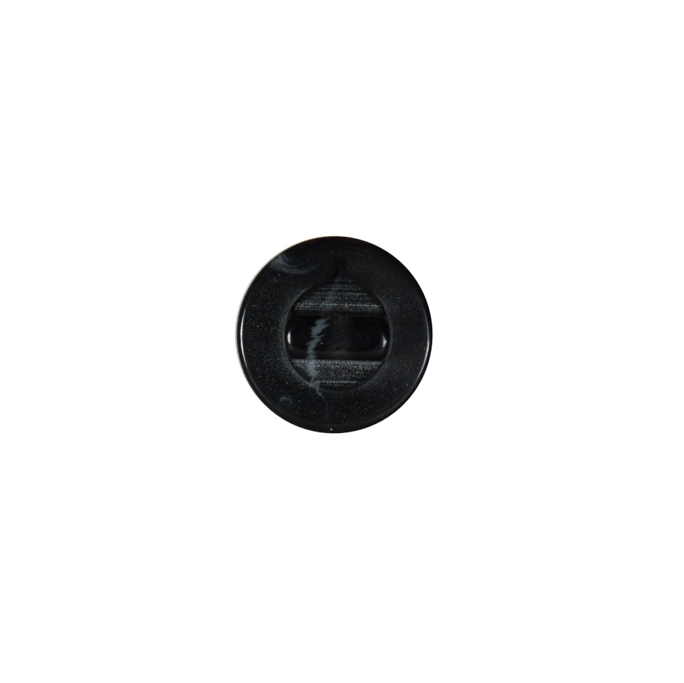 Italian Black Glossy Shank Back Button - 18L/11mm - Detail Italian Black Glossy Shank Back Button - 18L/11mm - Detail