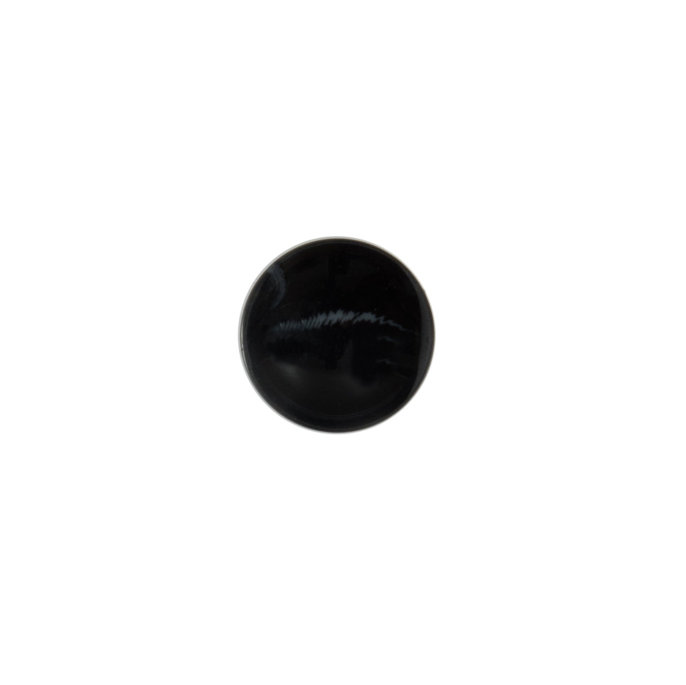 Italian Black Glossy Shank Back Button - 18L/11mm Italian Black Glossy Shank Back Button - 18L/11mm