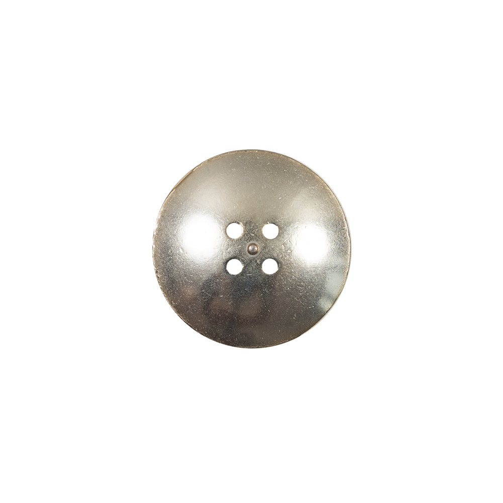 Italian White and Gold Metal 4-Hole Button - 24L/15mm - Detail Italian White and Gold Metal 4-Hole Button - 24L/15mm - Detail