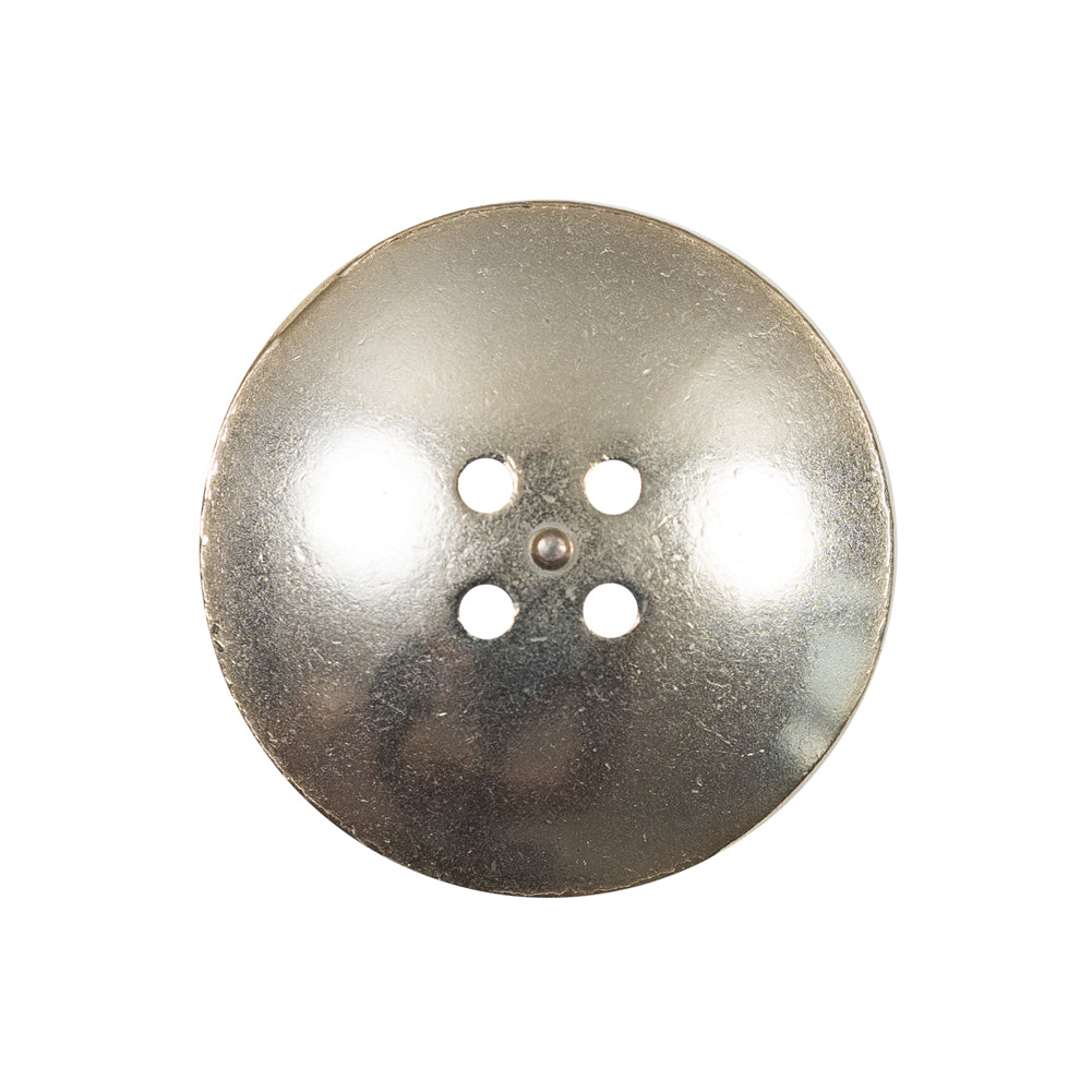 Italian White and Gold Metal 4-Hole Button - 40L/25mm - Detail Italian White and Gold Metal 4-Hole Button - 40L/25mm - Detail