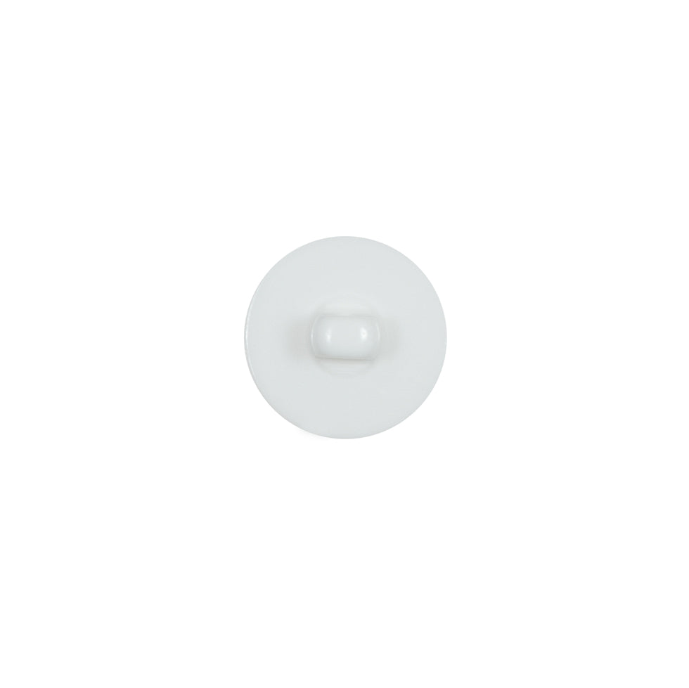 Italian White Plastic Shank Back Button - 18L/11.5mm Detail