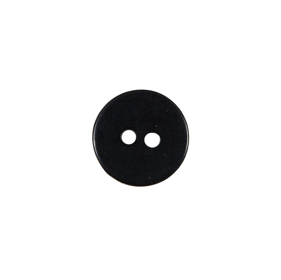 Italian Black 2-Hole Button - 20L/12mm - Detail