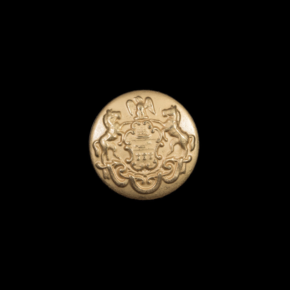Italian Gold Metal Crest Button - 24L/15mm Italian Gold Metal Crest Button - 24L/15mm
