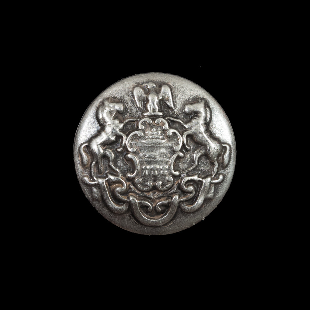 Italian Silver Metal Crest Button - 36L/23mm Italian Silver Metal Crest Button - 36L/23mm