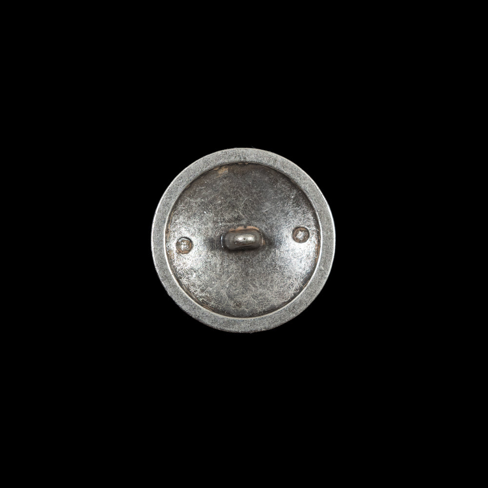 Italian Silver Metal Crest Button - 24L/15mm - Detail Italian Silver Metal Crest Button - 24L/15mm - Detail
