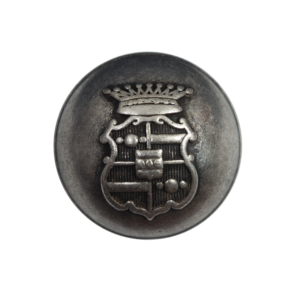 Italian Silver Metal Crest Button - 40L/25mm Italian Silver Metal Crest Button - 40L/25mm