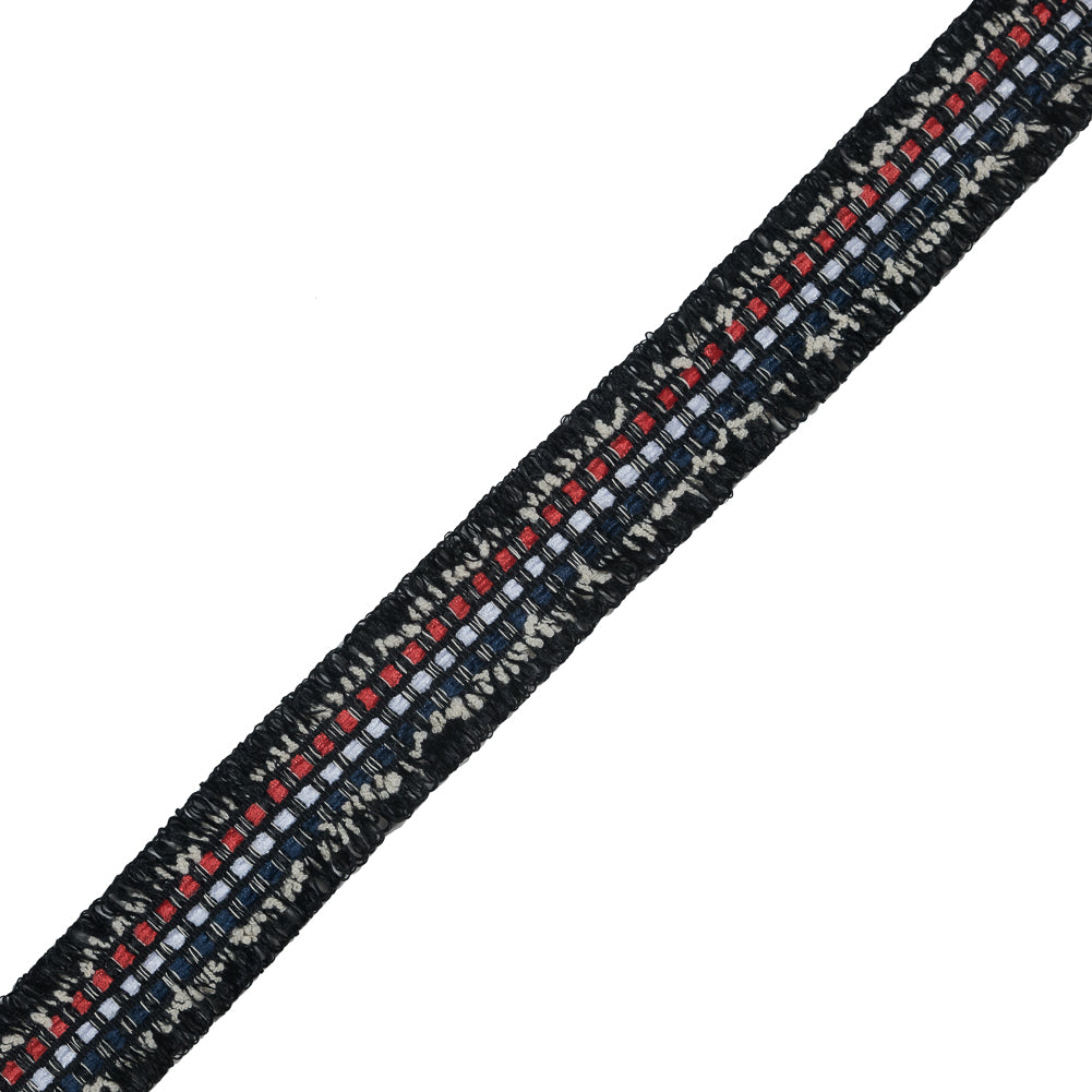 Italian Black, Red and Blue Woven Trim - 1.125" Italian Black, Red and Blue Woven Trim - 1.125"