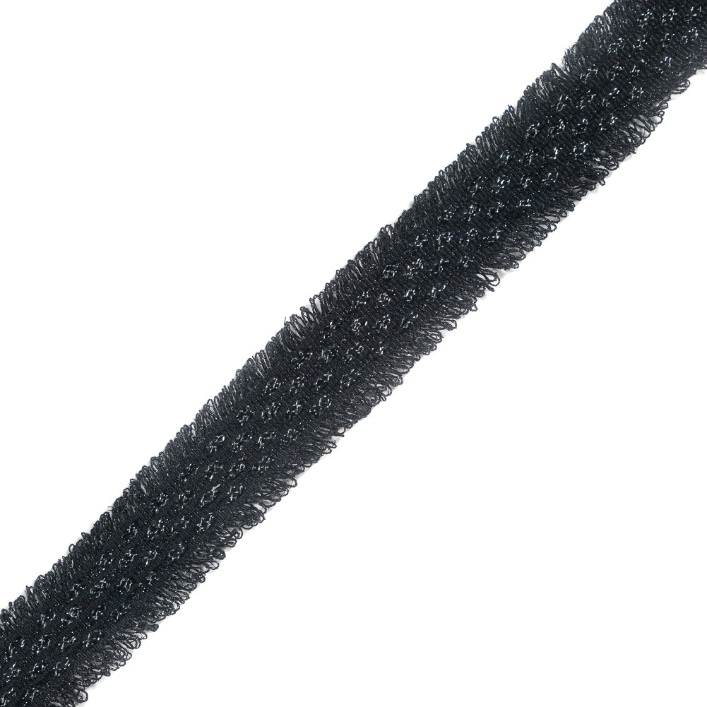 Italian Black and Metallic Silver Woven Trim - 1.25" Italian Black and Metallic Silver Woven Trim - 1.25"