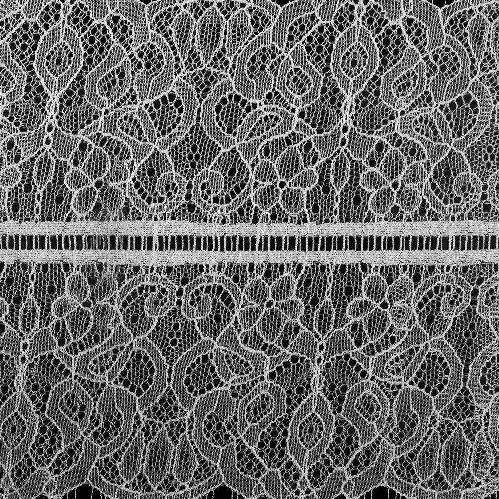 Italian Fine White Lace Trim with Eyelash Edges - 7 - Detail Italian Fine White Lace Trim with Eyelash Edges - 7 - Detail