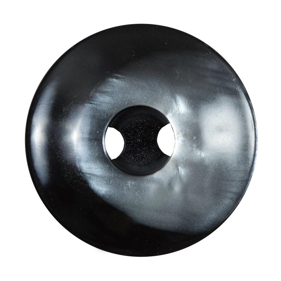 Italian Black and Silver Iridescent 2-Hole Button - 54L/34mm Italian Black and Silver Iridescent 2-Hole Button - 54L/34mm