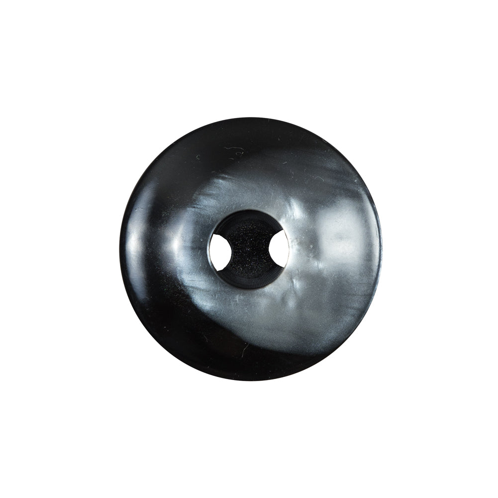 Italian Black and Silver Iridescent 2-Hole Button - 36L/23mm Italian Black and Silver Iridescent 2-Hole Button - 36L/23mm