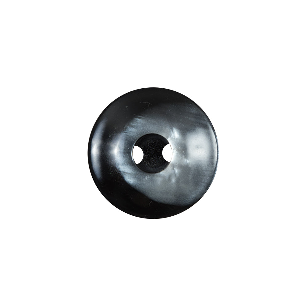 Italian Black and Silver Iridescent 2-Hole Button - 28L/18mm Italian Black and Silver Iridescent 2-Hole Button - 28L/18mm