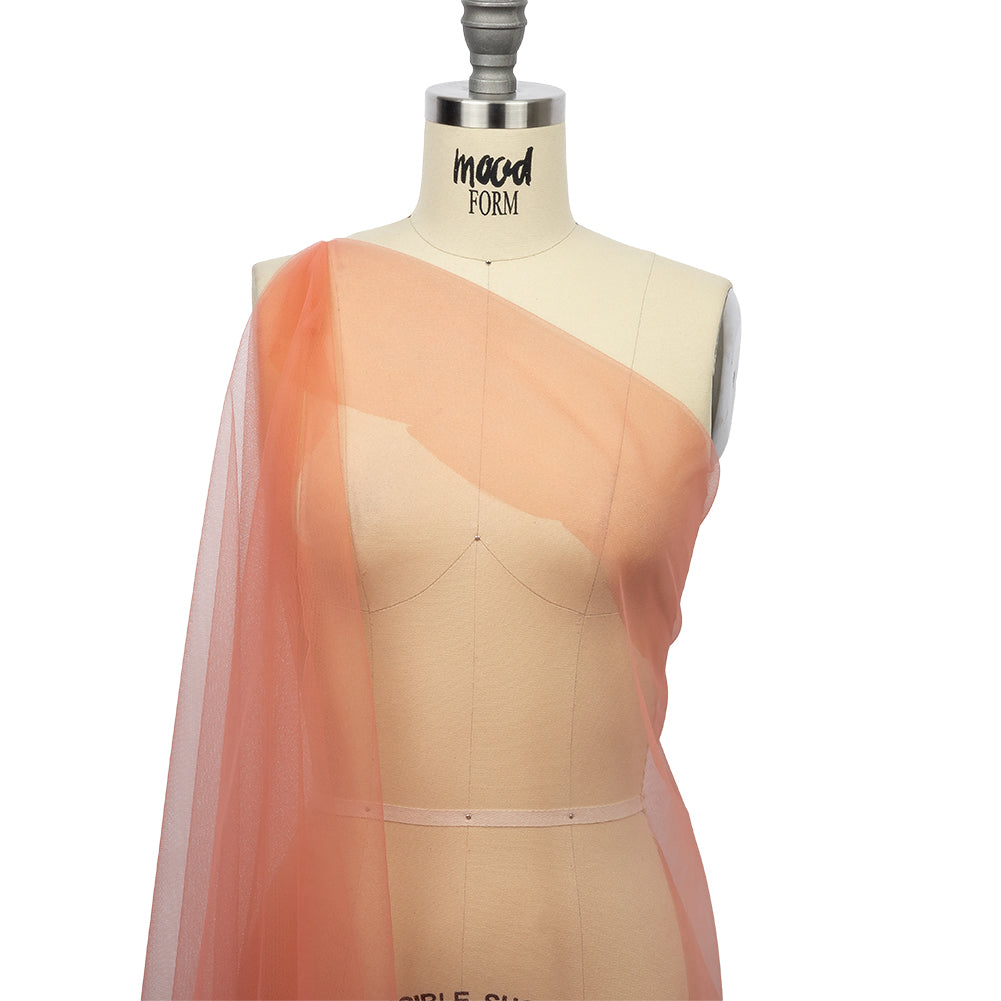 Soft Nylon Tulle - Bright Coral - Leonardo Collection Detail Soft Nylon Tulle - Bright Coral - Leonardo Collection Detail
