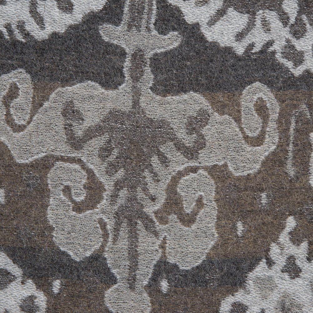 Gray Tribal Damask Wool Woven - Detail Gray Tribal Damask Wool Woven - Detail