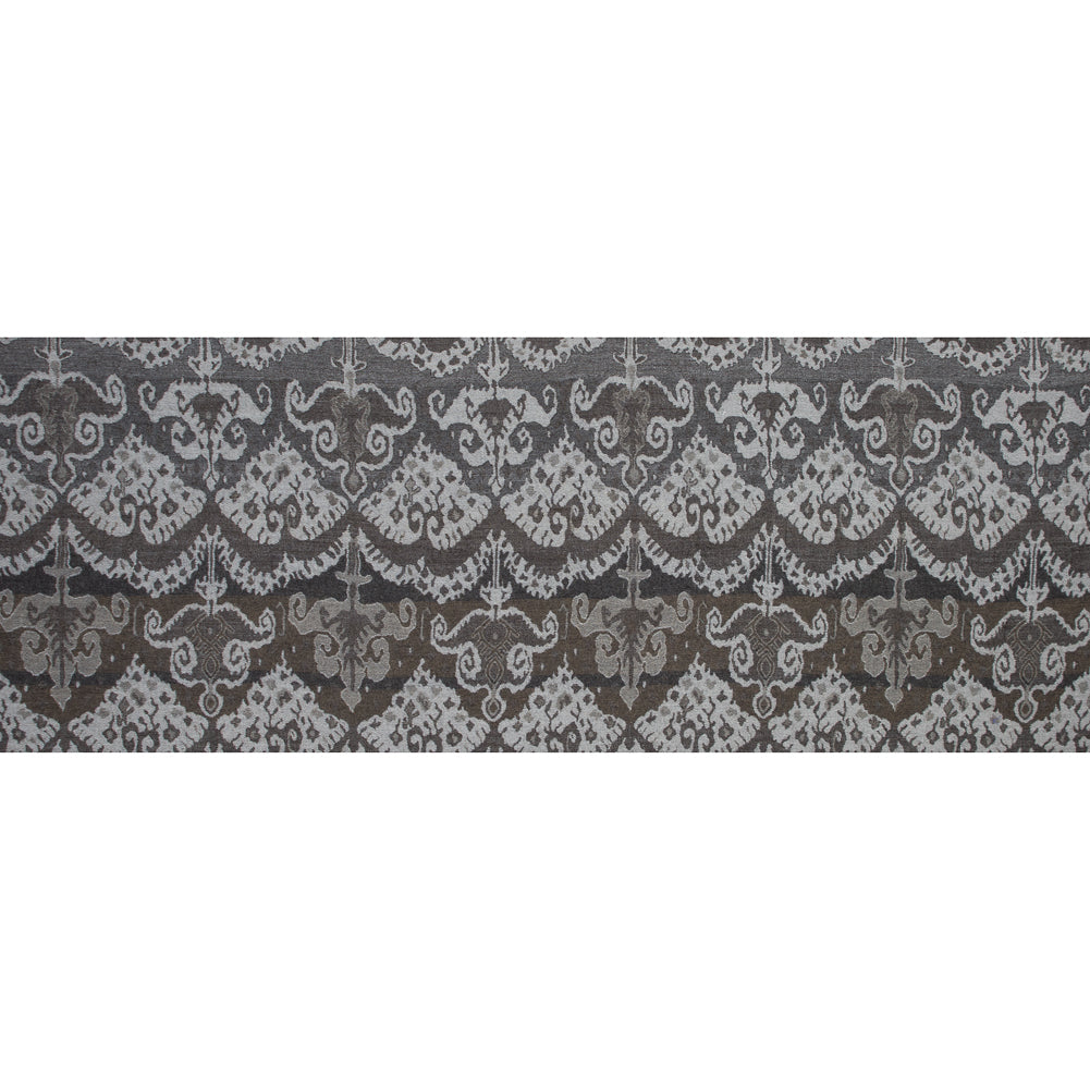 Gray Tribal Damask Wool Woven - Full Gray Tribal Damask Wool Woven - Full