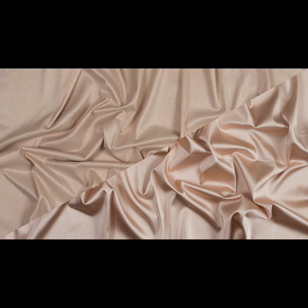 Brittani Metallic Gold and Peach Stretch Two-Tone Satin Folded Brittani Metallic Gold and Peach Stretch Two-Tone Satin Folded