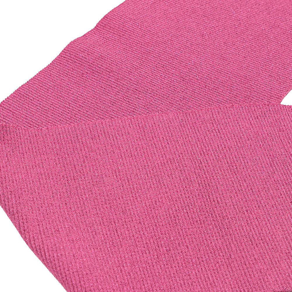 Fuchsia Sparkle Rib Knit Trim - 7 x 29 - Detail Fuchsia Sparkle Rib Knit Trim - 7 x 29 - Detail