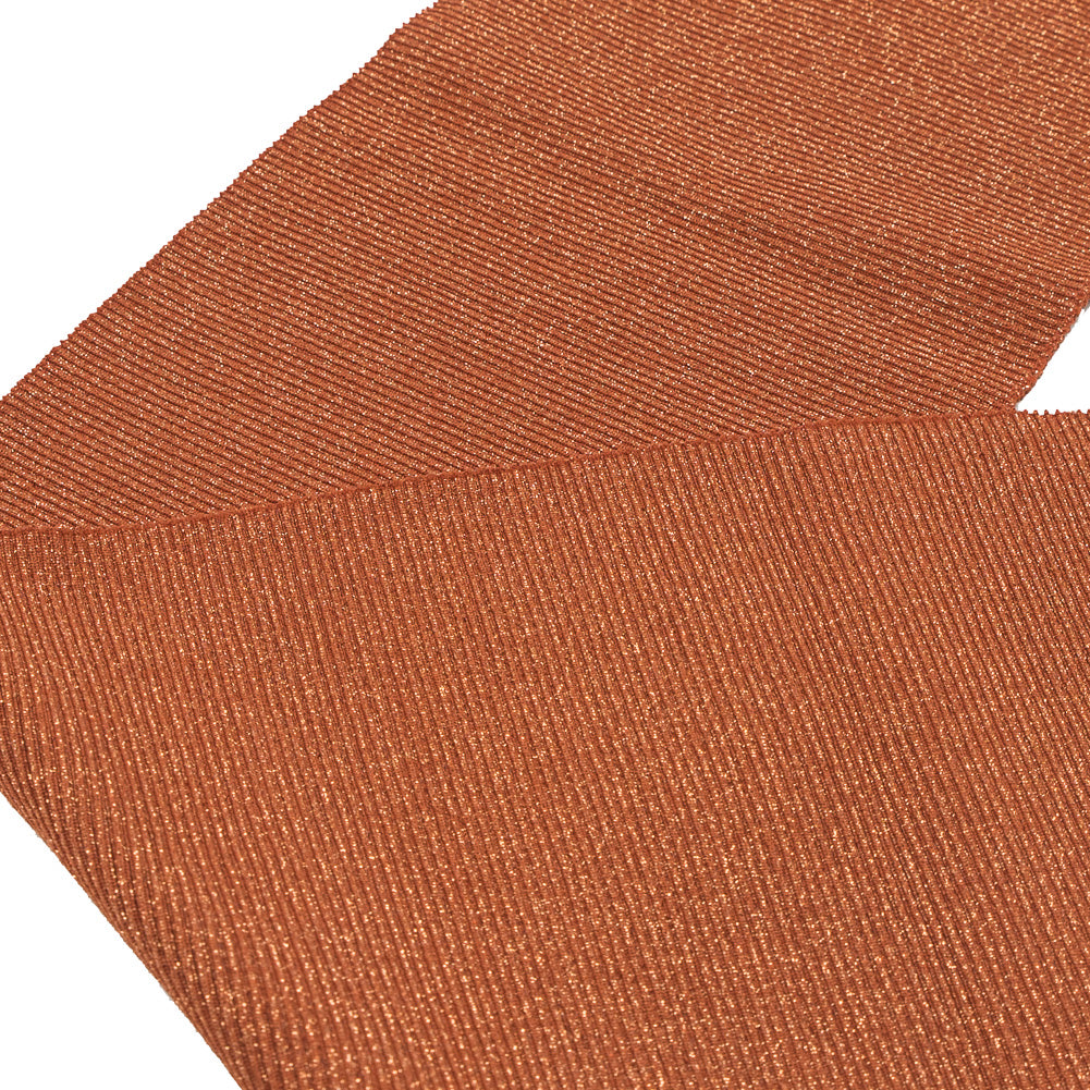 Texas Orange Sparkle Rib Knit Trim - 7" x 29" Detail Texas Orange Sparkle Rib Knit Trim - 7" x 29" Detail