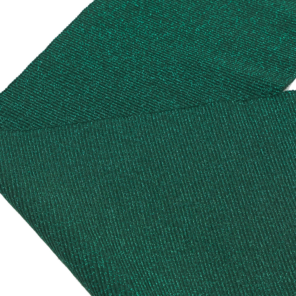 Dark Green Sparkle Rib Knit Trim - 7 x 29 - Detail Dark Green Sparkle Rib Knit Trim - 7 x 29 - Detail