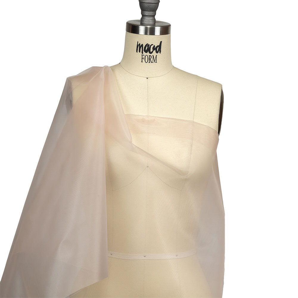 Stiff Polyester Organdy - Mushroom - Rhiannon Collection Detail Stiff Polyester Organdy - Mushroom - Rhiannon Collection Detail