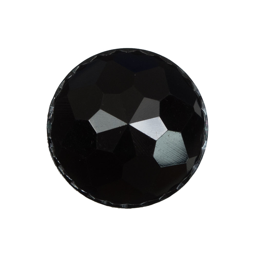 Italian Black Plated Bevel-Cut Button - 40L/25.5mm Italian Black Plated Bevel-Cut Button - 40L/25.5mm