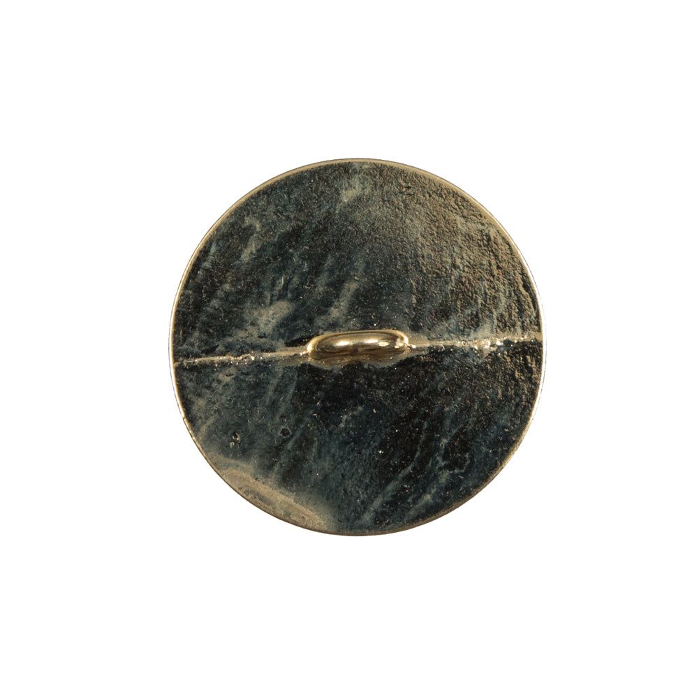 Italian Black and Gold Metal Crest Shank Back Button - 36L/23mm Detail Italian Black and Gold Metal Crest Shank Back Button - 36L/23mm Detail
