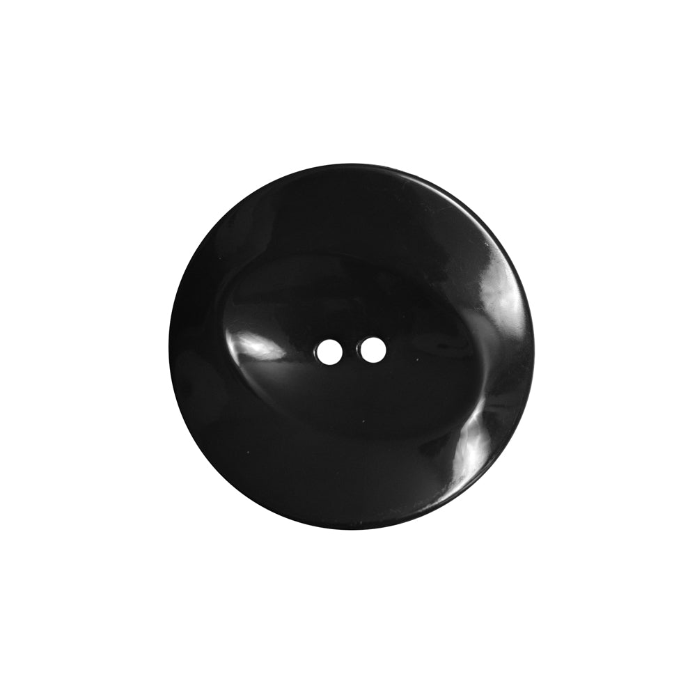 Italian Black Concaved Plastic 2-Hole - 36L/23mm