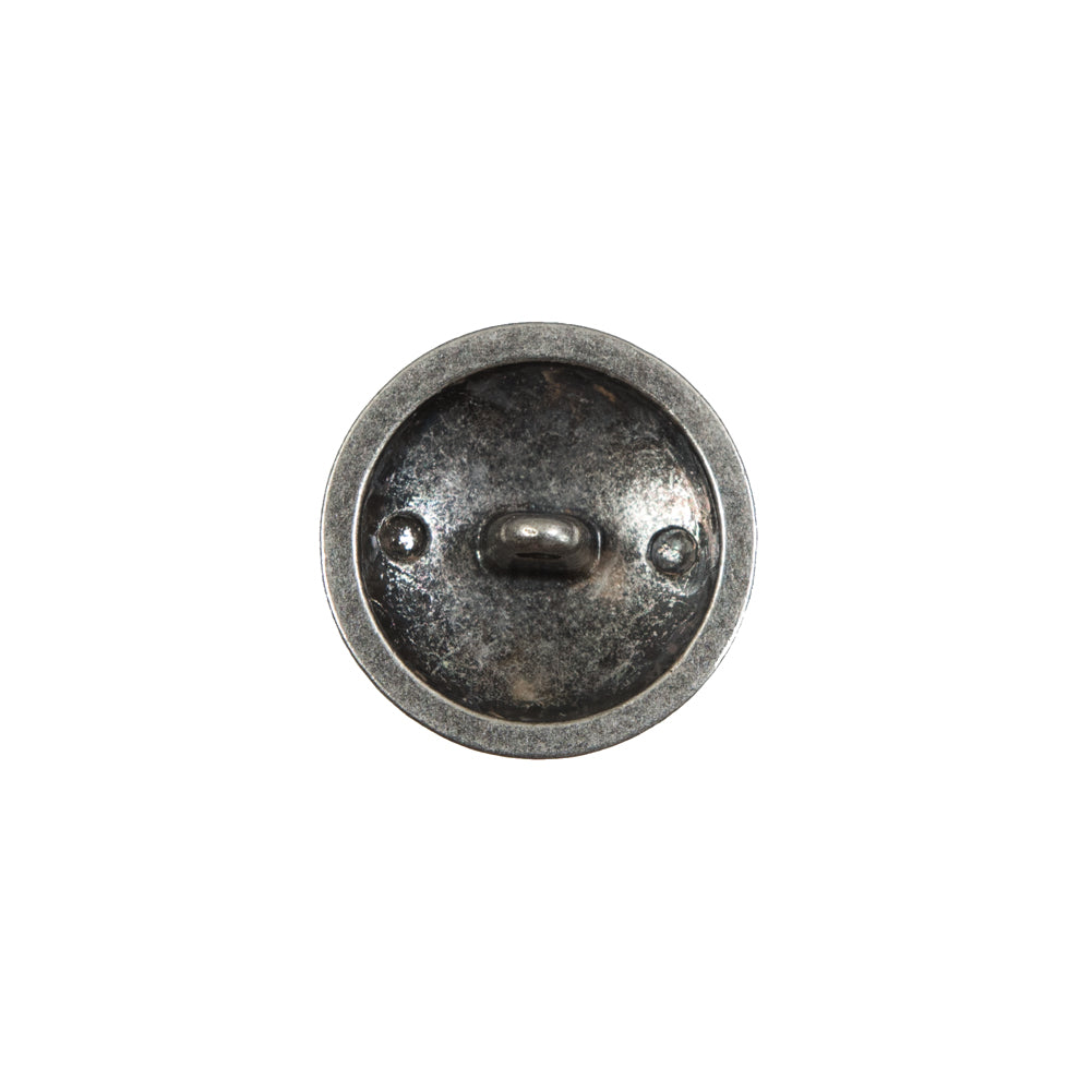 Italian Old Silver Military Shank Back Button - 24L/15mm Detail Italian Old Silver Military Shank Back Button - 24L/15mm Detail
