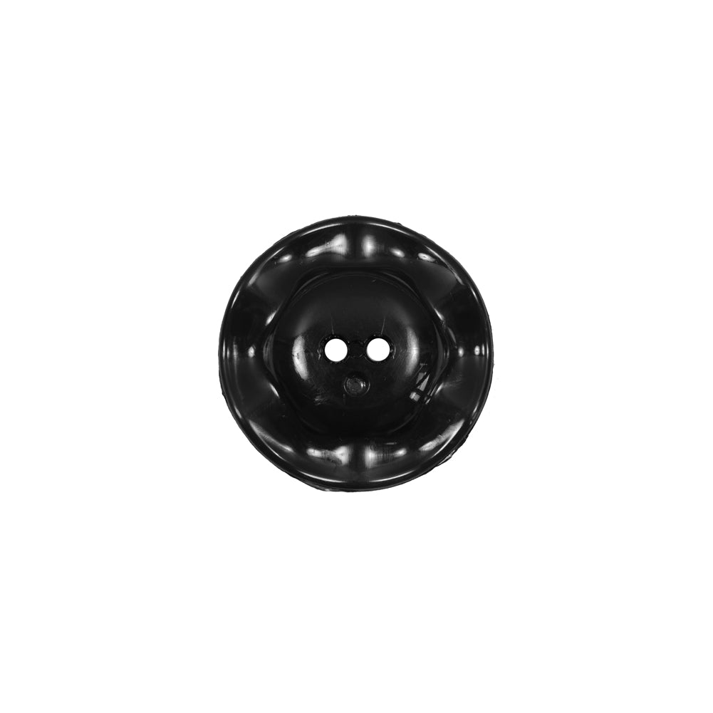 Italian Black Wavy Plastic 2-Hole - 24L/15mm Detail Italian Black Wavy Plastic 2-Hole - 24L/15mm Detail
