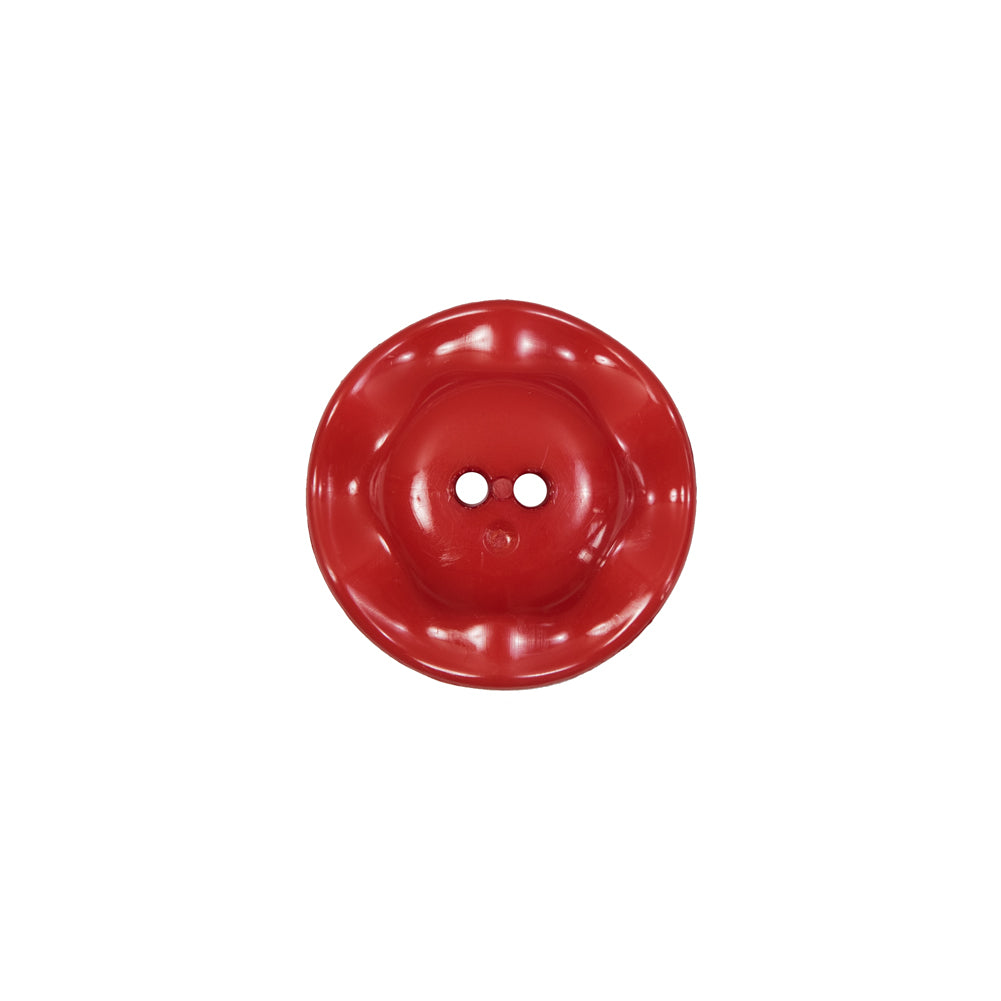 Italian Red Wavy Plastic 2-Hole - 24L/15mm - Detail