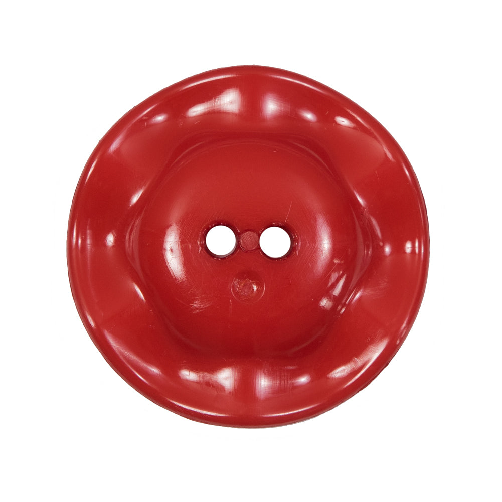 Italian Red Wavy Plastic 2-Hole - 44L/28mm Detail