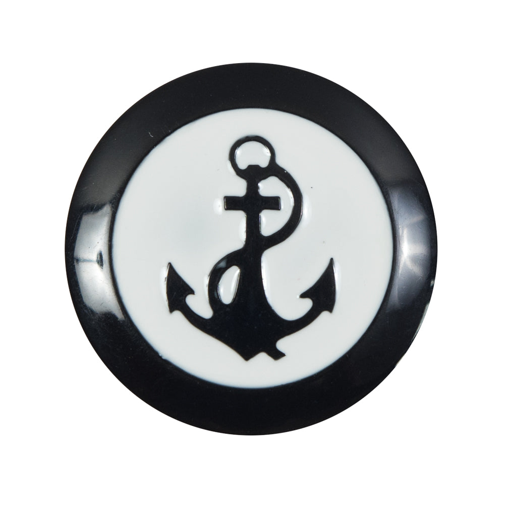 Italian White and Navy Anchor Shank Back Button - 44L/28mm Italian White and Navy Anchor Shank Back Button - 44L/28mm