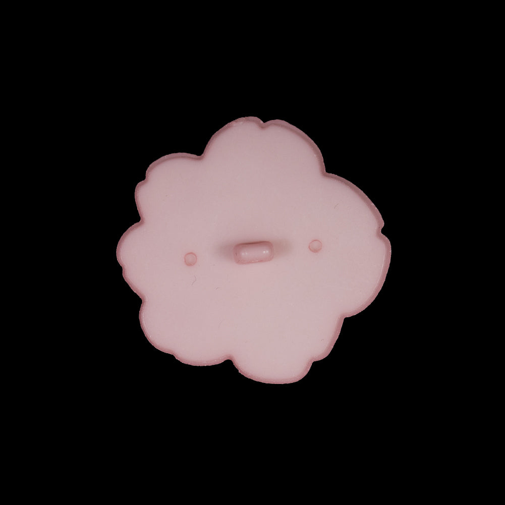 Italian Pink Flower Shank Back Button - 36L/23mm - Detail Italian Pink Flower Shank Back Button - 36L/23mm - Detail