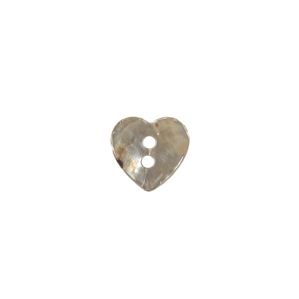 Italian Iridescent Heart-Shaped Shell Button - 18L/11.5mm - Detail Italian Iridescent Heart-Shaped Shell Button - 18L/11.5mm - Detail