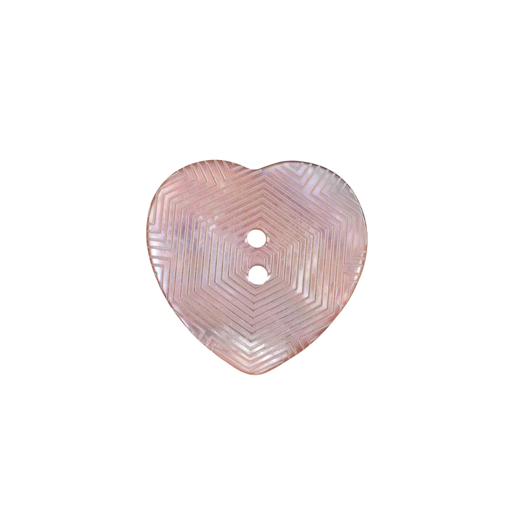 Italian Pink Heart-Shaped Shell Button - 32L/20mm Italian Pink Heart-Shaped Shell Button - 32L/20mm