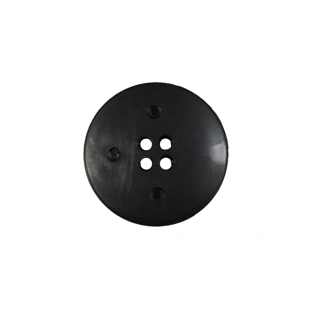 Italian Black Plastic 4-Hole Button - 32L/20mm - Detail