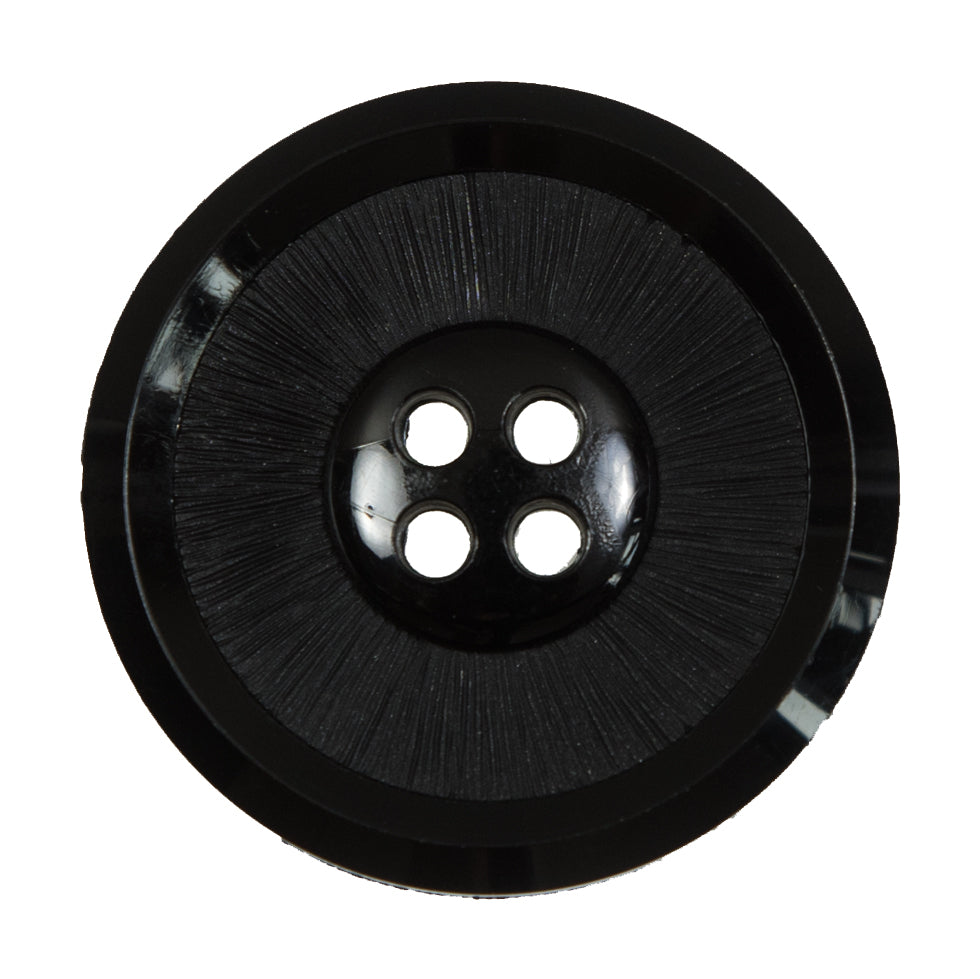 Italian Black Plastic 4-Hole Button - 54L/34mm