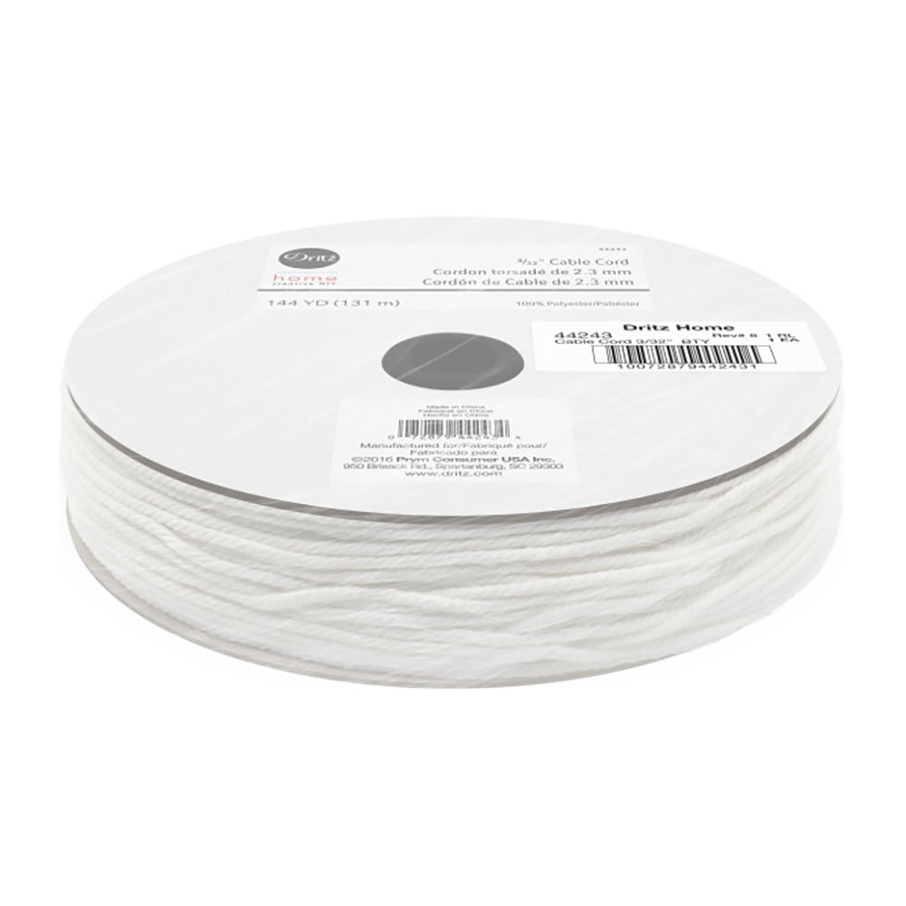 Dritz Home 3/32" Cable Cord - White - 144yds Folded Dritz Home 3/32" Cable Cord - White - 144yds Folded