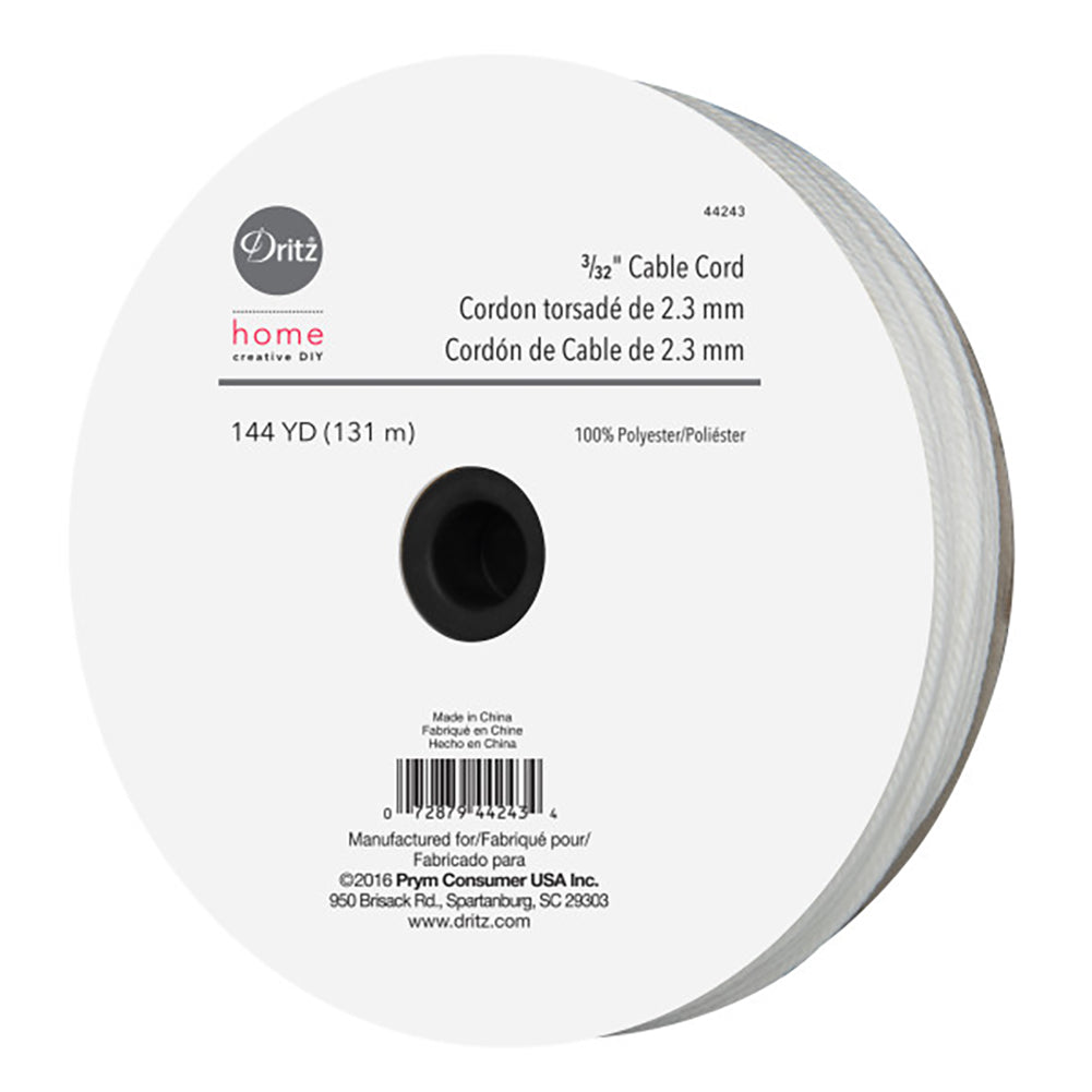 Dritz Home 3/32" Cable Cord - White - 144yds Dritz Home 3/32" Cable Cord - White - 144yds