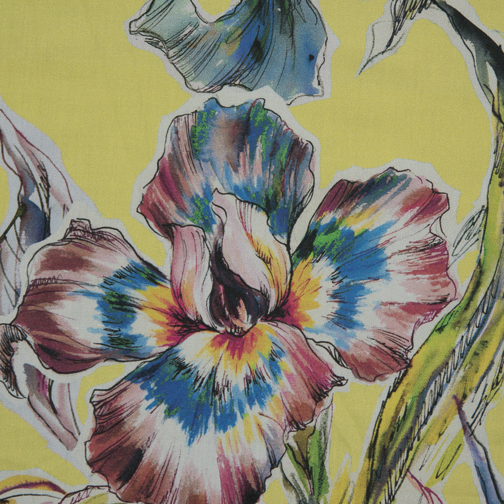 Cotton Poplin - Vibrant Yellow Floral - Creativite Epanouie Print - Mood Exclusive Avenable Collection Full Cotton Poplin - Vibrant Yellow Floral - Creativite Epanouie Print - Mood Exclusive Avenable Collection Full