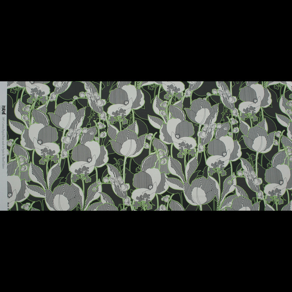 Mood Exclusive Fleurs en Vert Cotton Poplin - Folded Mood Exclusive Fleurs en Vert Cotton Poplin - Folded