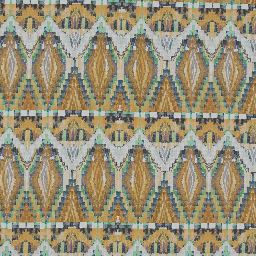 Cotton Poplin - Blue and Yellow Stairstep Diamonds - Formes Jaunes Print - Mood Exclusive Avenable Collection Cotton Poplin - Blue and Yellow Stairstep Diamonds - Formes Jaunes Print - Mood Exclusive Avenable Collection