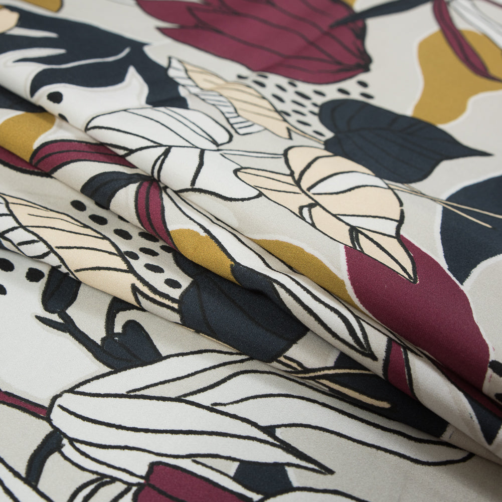 Mood Exclusive Pushing Up Daisies Red Plum Stretch Cotton Sateen - Detail Mood Exclusive Pushing Up Daisies Red Plum Stretch Cotton Sateen - Detail