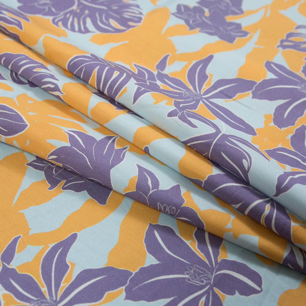 Mood Exclusive Renacimiento de la Humildad Purple and Yellow Cotton Poplin - Detail Mood Exclusive Renacimiento de la Humildad Purple and Yellow Cotton Poplin - Detail