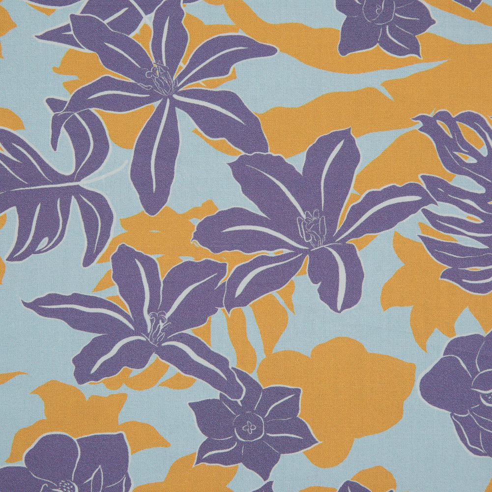 Mood Exclusive Renacimiento de la Humildad Purple and Yellow Cotton Poplin - Full Mood Exclusive Renacimiento de la Humildad Purple and Yellow Cotton Poplin - Full