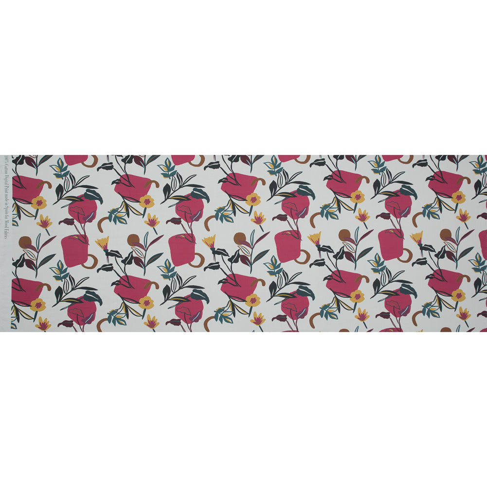 Cotton Poplin - Pink Sorbet Shapes and Flowers - Midnight Swing Print - Mood Exclusive Avenable Collection Folded Cotton Poplin - Pink Sorbet Shapes and Flowers - Midnight Swing Print - Mood Exclusive Avenable Collection Folded