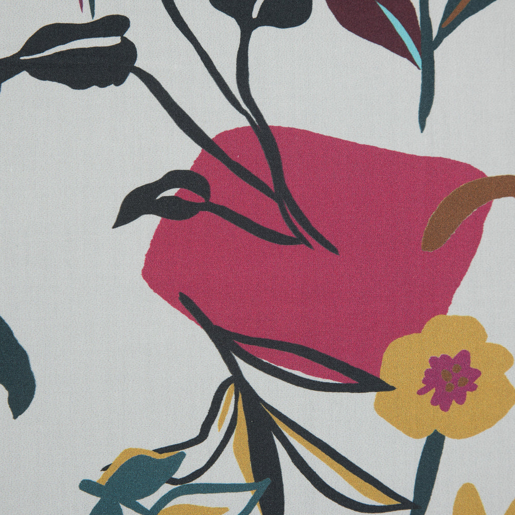 Cotton Poplin - Pink Sorbet Shapes and Flowers - Midnight Swing Print - Mood Exclusive Avenable Collection Full Cotton Poplin - Pink Sorbet Shapes and Flowers - Midnight Swing Print - Mood Exclusive Avenable Collection Full